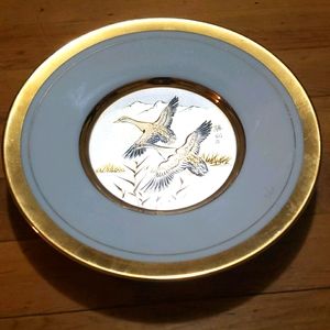Chokin Art 24kt Flying Ducks 6" Gorgeous New!